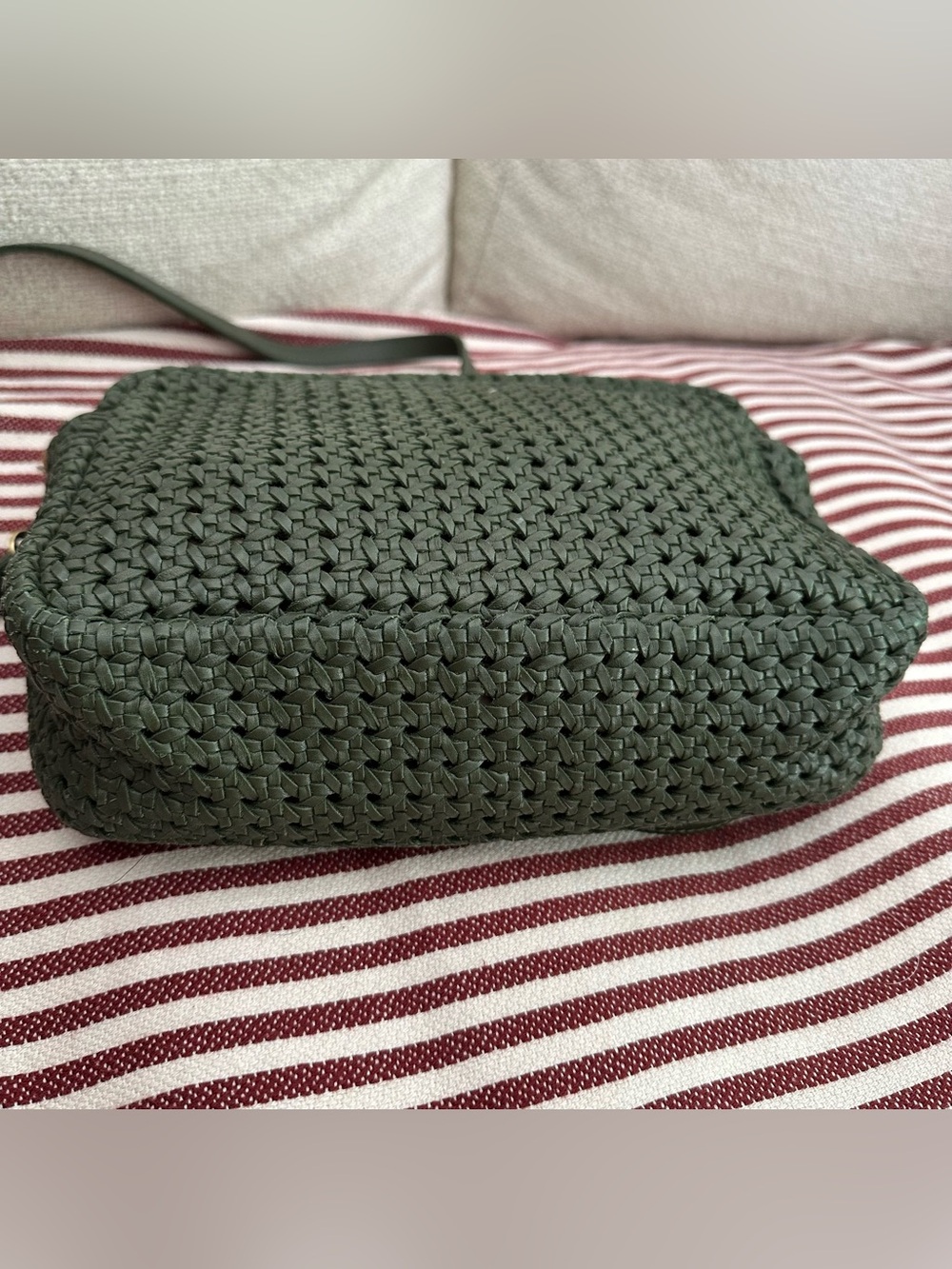 Clare V Marisol Army Green Rattan Bag - Picture 9 of 11